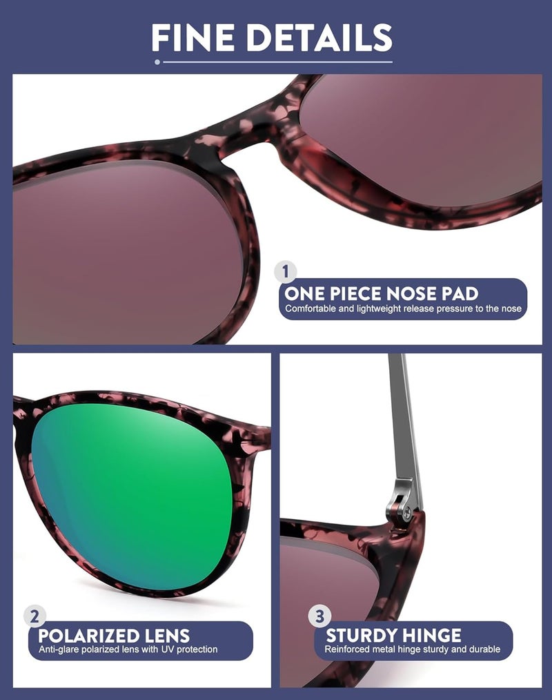WOWSUN Retro sunglasses womens 2024 trendy round classic glasses - Image 4